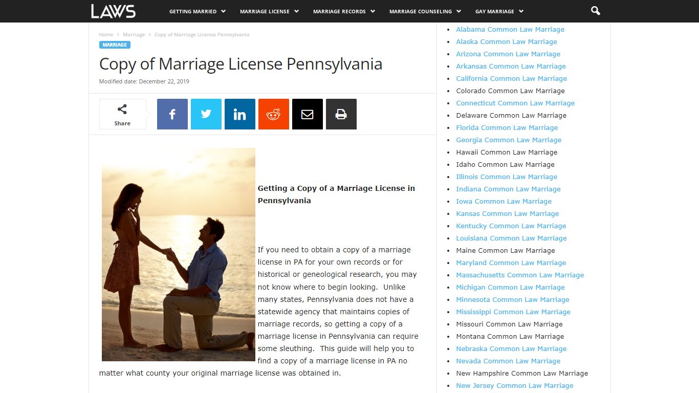 Copy of Marriage License Pennsylvania - Marriage - LAWS.com